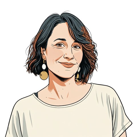 Anna Milaeva, author of Already In A Meeting, illustrated portrait